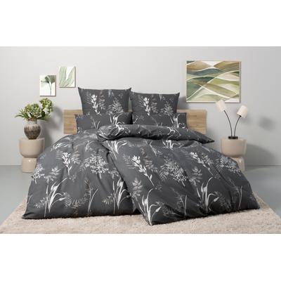 Bettwäsche BIERBAUM "Hellena", grau (grafit), B/L: 135cm x 200cm, , Renforcé, B/L: 80cm x 80cm, Renforcu00e9, Obermaterial: 100% Baumwolle, Bettwäsche, in Gr. 135x200 oder 155x220 cm, 100% Baumwolle, Kreise Image