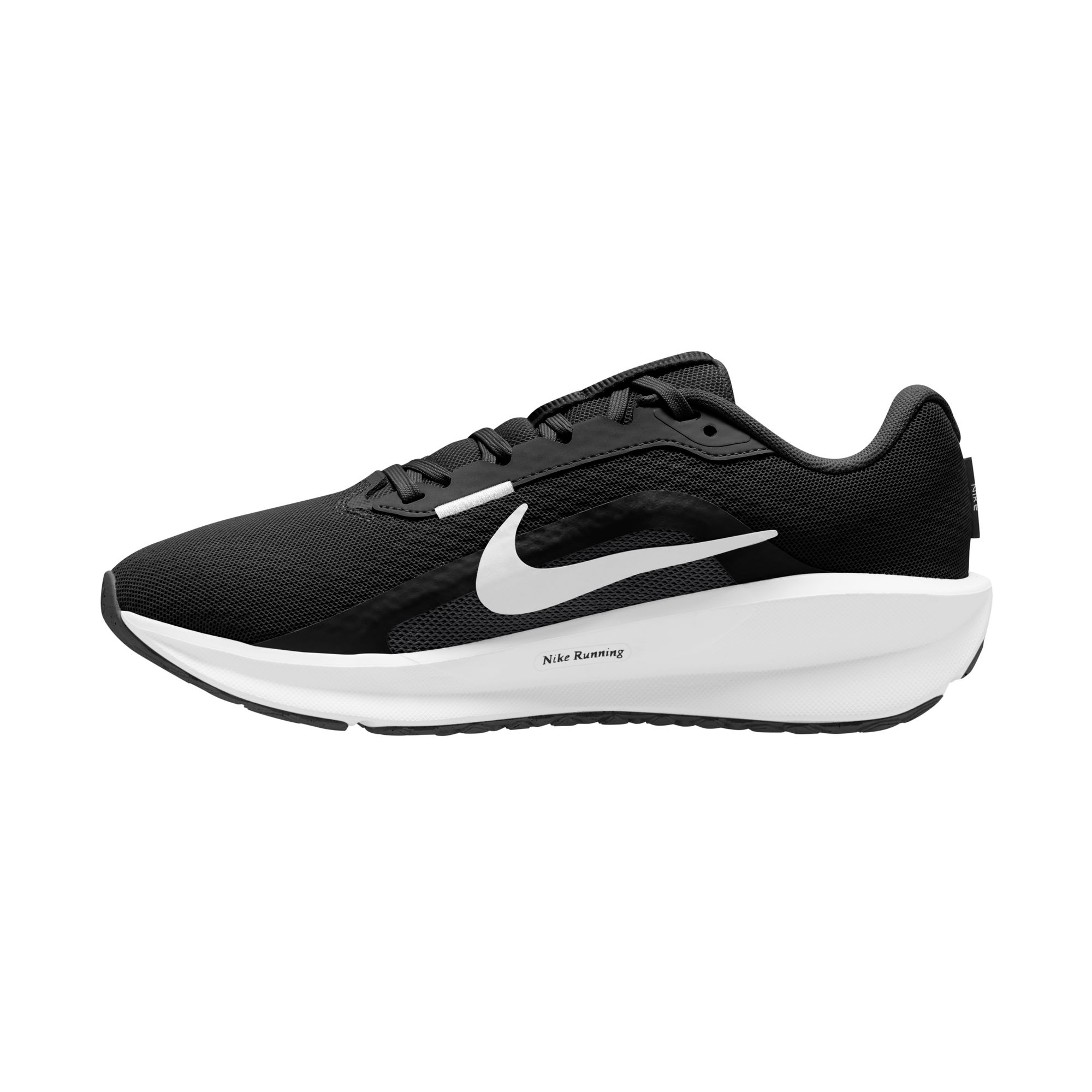 Laufschuh NIKE "W DOWNSHIFTER 13", Gr. 43, schwarz, weiß, dk smoke grau, Synthetik, Textil, Schuhe