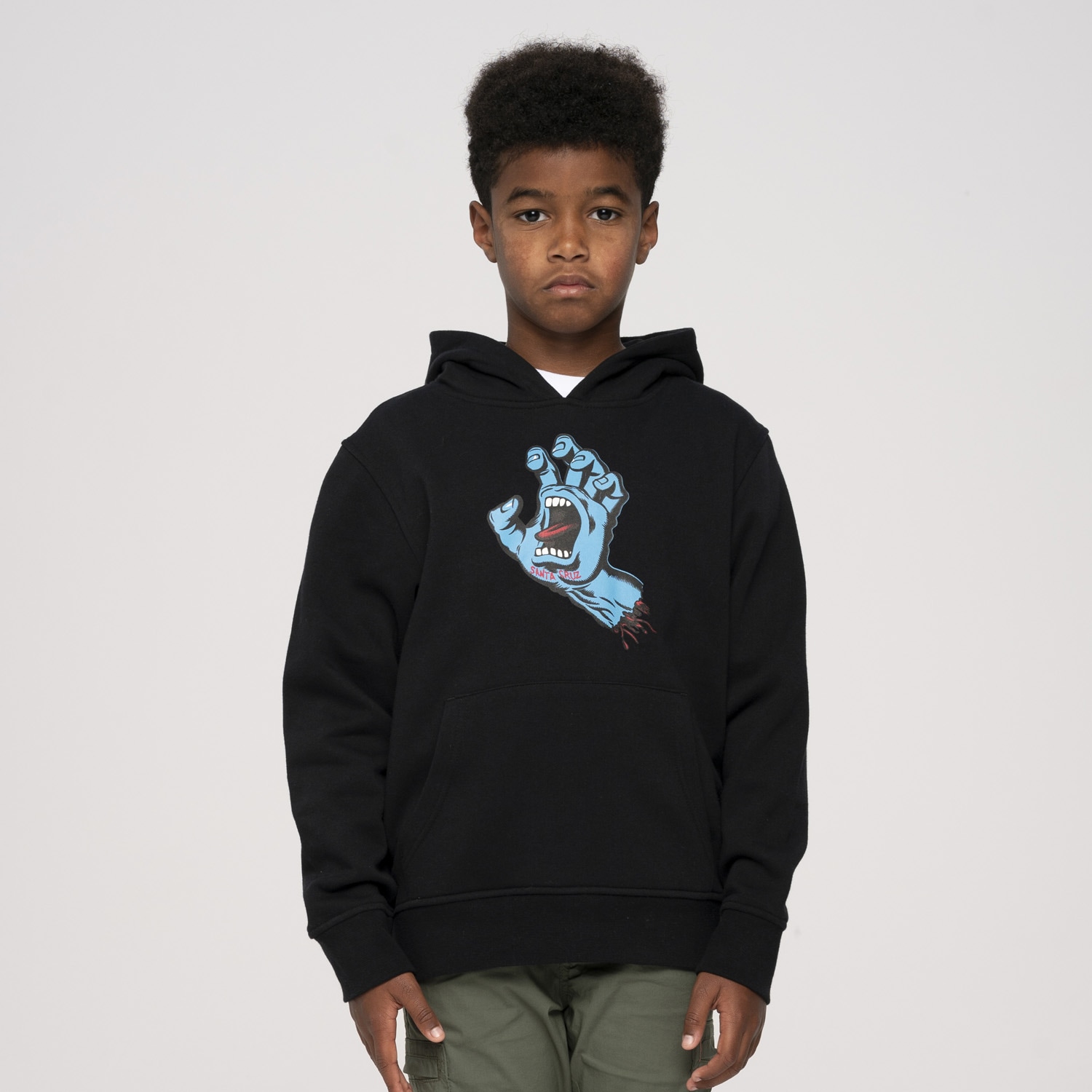 Kapuzensweatshirt SANTA CRUZ "YOUTH SCREAMING HAND HOOD", Kinder, Gr. 134/140 (10), schwarz, Obermaterial: 65% Polyester, 35% Baumwolle, Sweatshirts Image