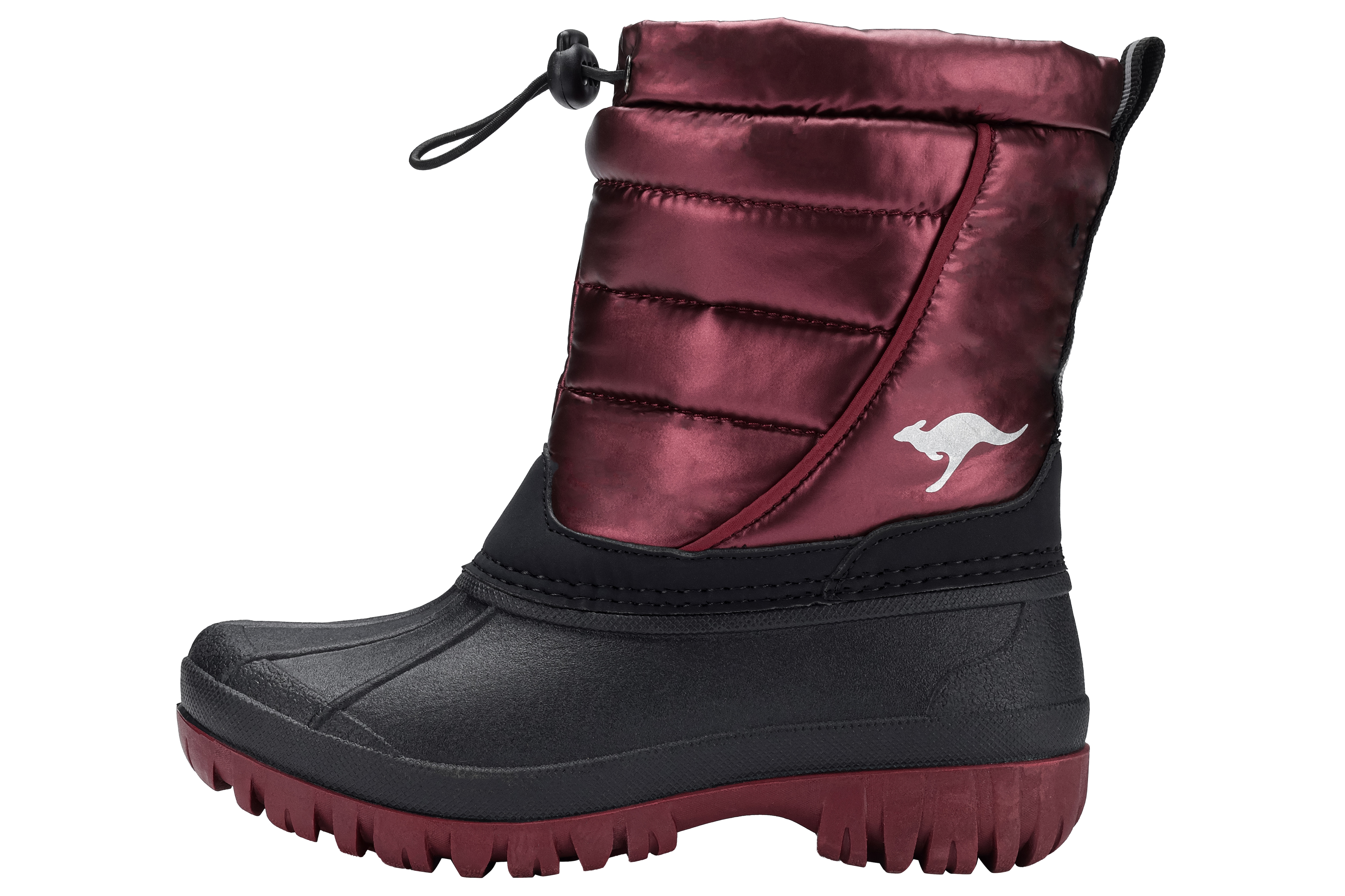 Winterboots KANGAROOS "K-BEN", Kinder, Gr. 38, schwarzberry, metallic, Synthetik, Textil, Schuhe Winterboots, Snowboots, Winterboots, Winterschuhe, wasserabweisend