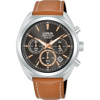 Chronograph LORUS, braun, schwarz, Armbanduhren, Herren, Quarzuhr, Armbanduhr, Herrenuhr, Edelstahlarmband, analog, Tag Image