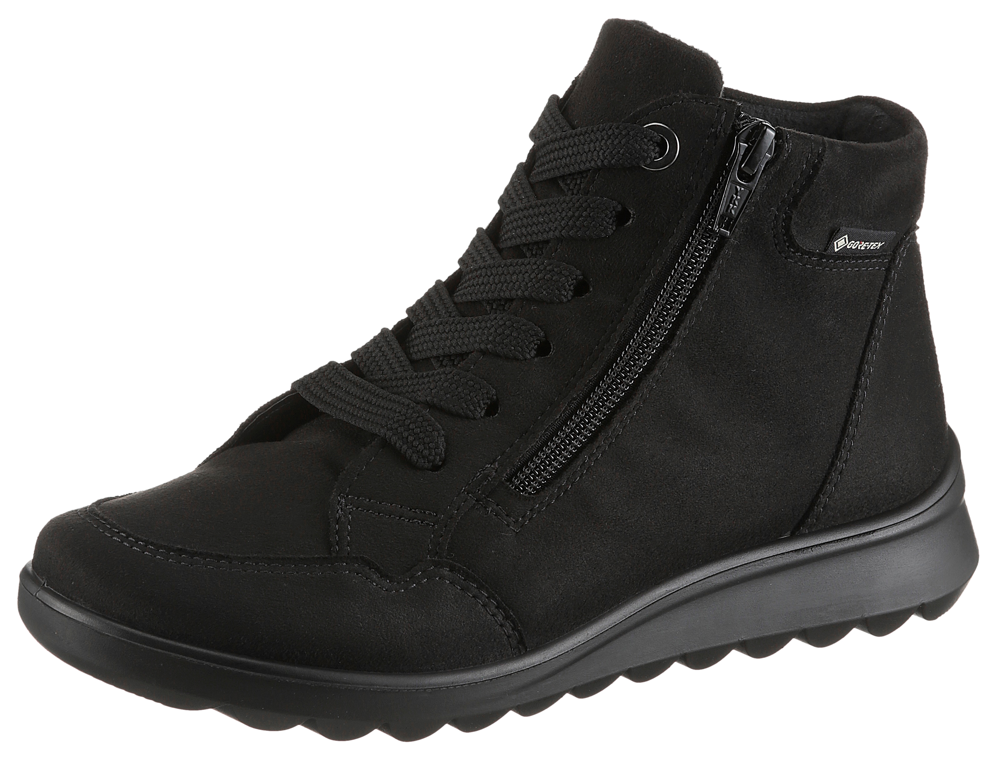 Schnürboots ARA "TORONTO", Damen, Gr. 7,5 (41), schwarz, Textil, Veloursleder, unifarben, Schuhe, Snowboots, Winterstiefel mit Gore-Tex und Weite sehr weit