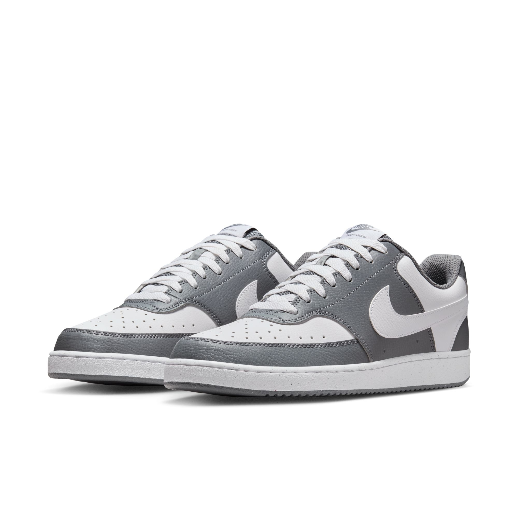Sneaker NIKE SPORTSWEAR "COURT VISION LO", Gr. 46, cool grau, weiß, weiß, Synthetik, Schuhe, inspiriert vom Design des Nike Air Force