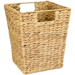 HMF Papierkorb Büro, Aufbewahrungskorb geflochten aus Wasserhyazinthe, Eckig, 25 x 25 x 30 cm Image