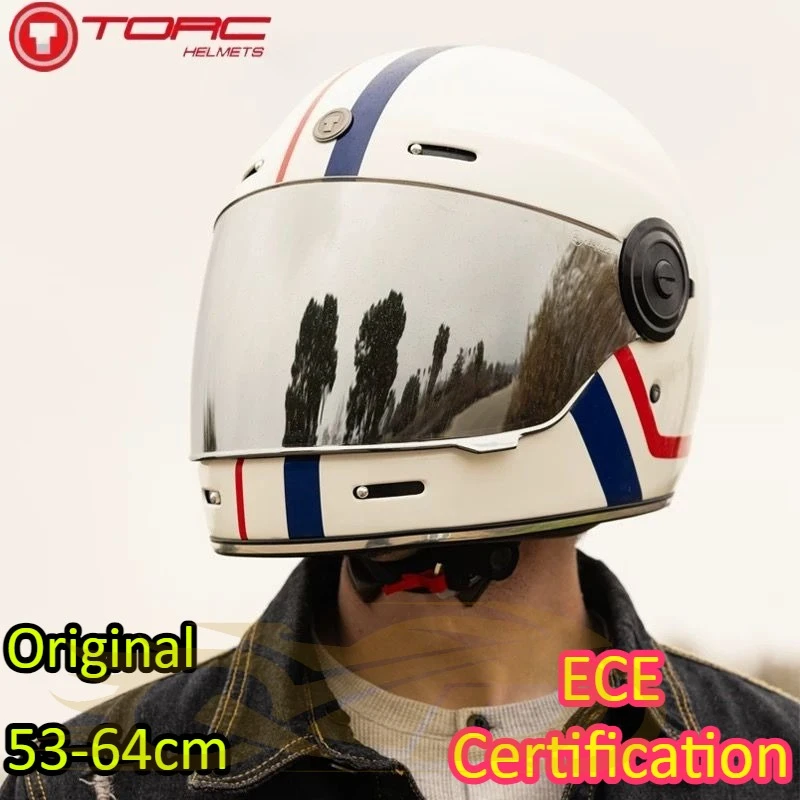 TORC Moto ECE DOT casque Moto rétro casque hommes Moto équitation motocross Vintage casques intégraux capacete de moto