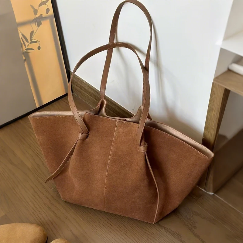 Sacs fourre-tout en Faux daim pour femmes, sacs à main de luxe de styliste, bourses Vintage, sac à bandoulière de grande capacité, nouvelle collection 2025