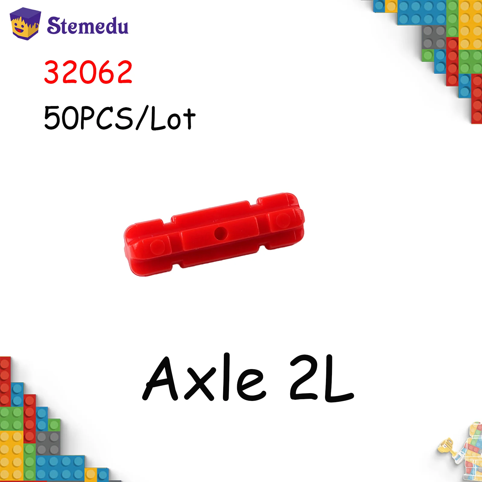 50 teile/los 3704 32062 Achse 2L Kerb Ziegel Sammlungen Groß Modulare GBC Spielzeug Für Technische MOC Set Gebäude Blöcke Image
