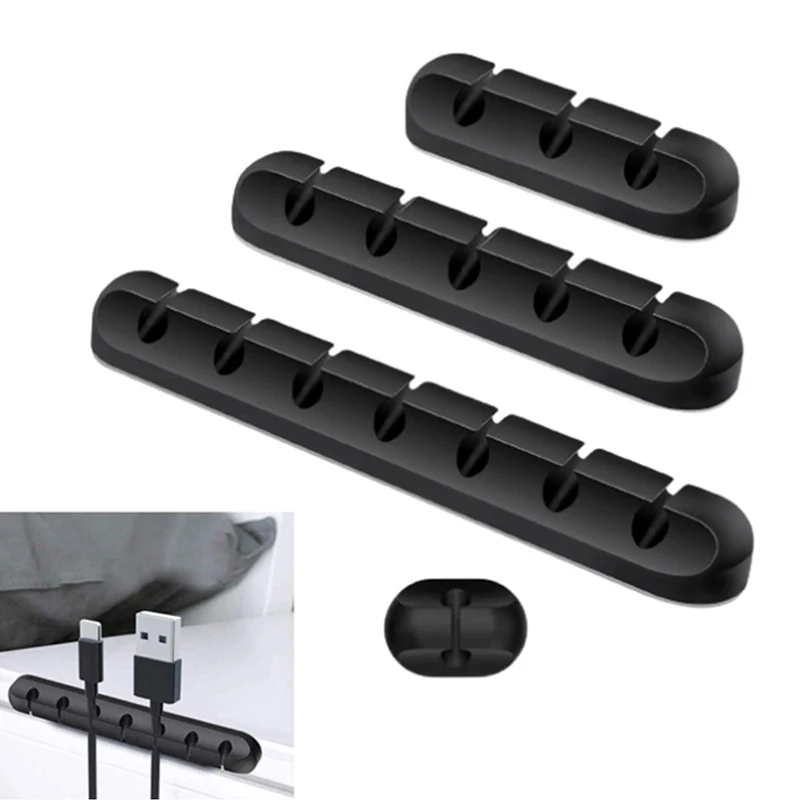 Kabel Organizer Silikon USB Ladekabel Wickler Maus Linie Kabel Halter Büro Schreibtisch Arrangieren Flexible Kabel Management Clip Image