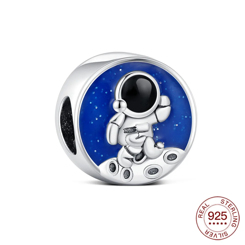 2025 Charms Original Space Astronaut Perlen S925 Sterling Silber Bead Fit Armbänder Diy Für Frauen Edlen Schmuck Liebe Geschenk Image