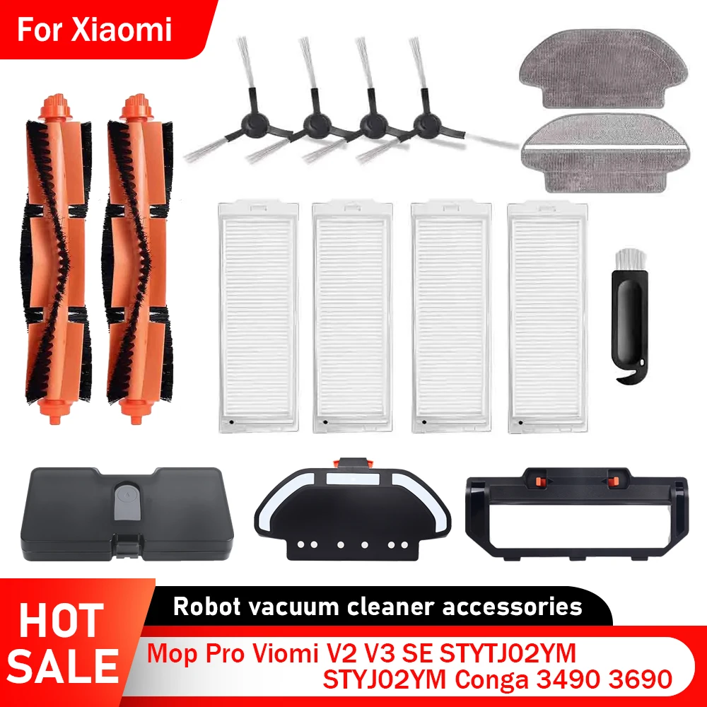Für Xiaomi Mi Robot Vacuum-Mop Pro Viomi V2 V3 SE STYTJ02YM STYJ02YM Conga 3490 3690 Hauptseitenbürste Hepa-Filter Zubehör Image
