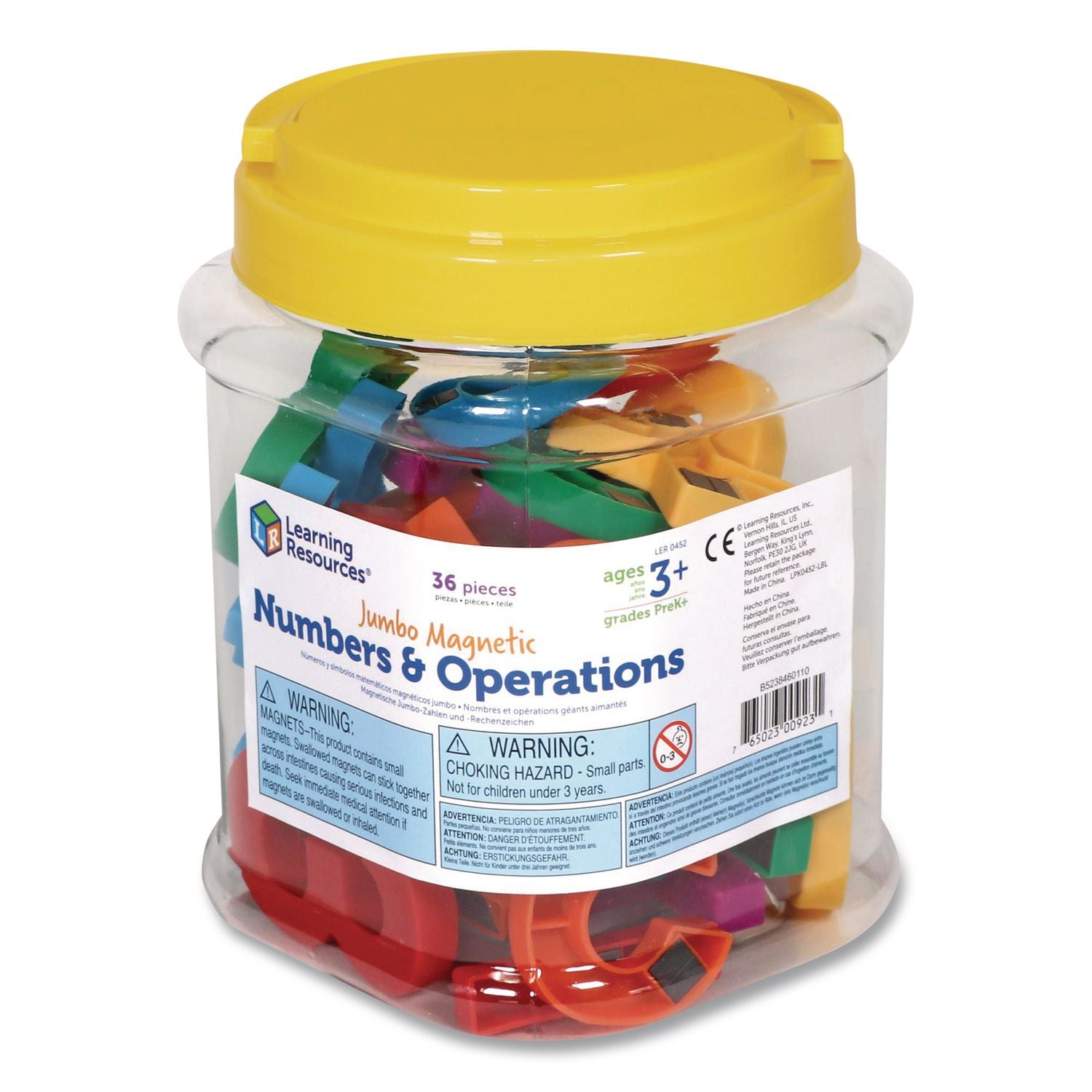 Learning Resources Jumbo Magnetic Numbers and Operations, Assorted Colors, 36 Pieces (LRNLER0452) Each Learning Resources® Classroom Supplies