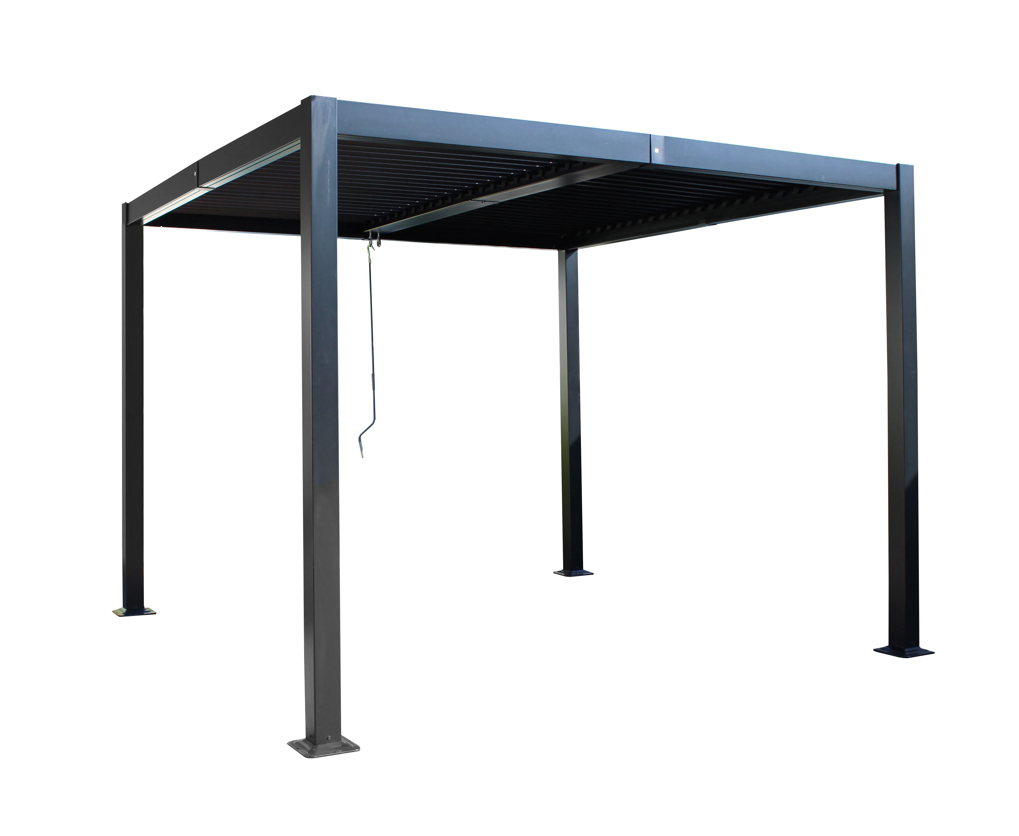 Aluminium Pergola 3x3 m mit verstellbarem Lamellendach wetterfest Terrassenüberdachung Gartenpavillon Outdoor Sonnenschutz stabil und modern – Schwarz