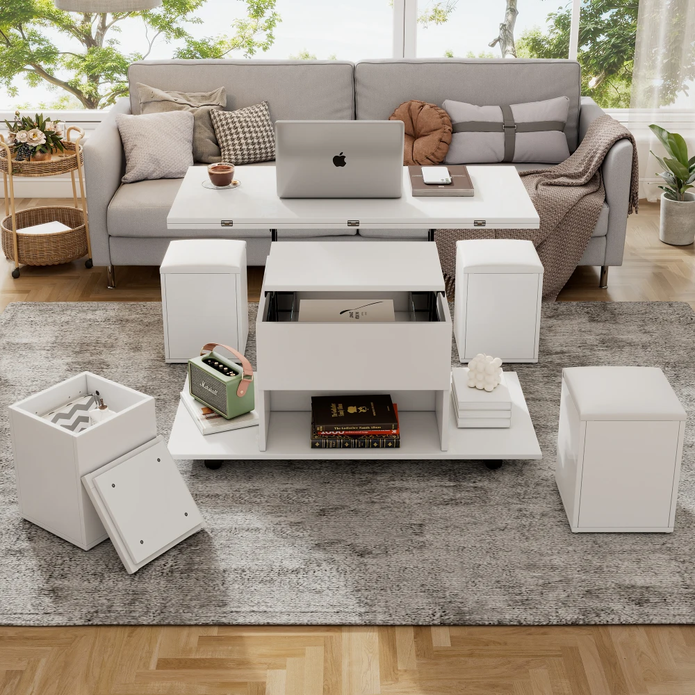 Couchtisch Multifunctional Coffee Table with Heben and Absenken-Der Desktop can 2-Tisch öffnen, multifunctional table