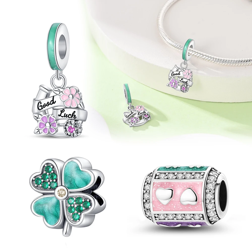 Charms Plata Glücksblume Anhänger Silberfarben für Charms Silberfarben Original Armband für die Schmuckherstellung Image