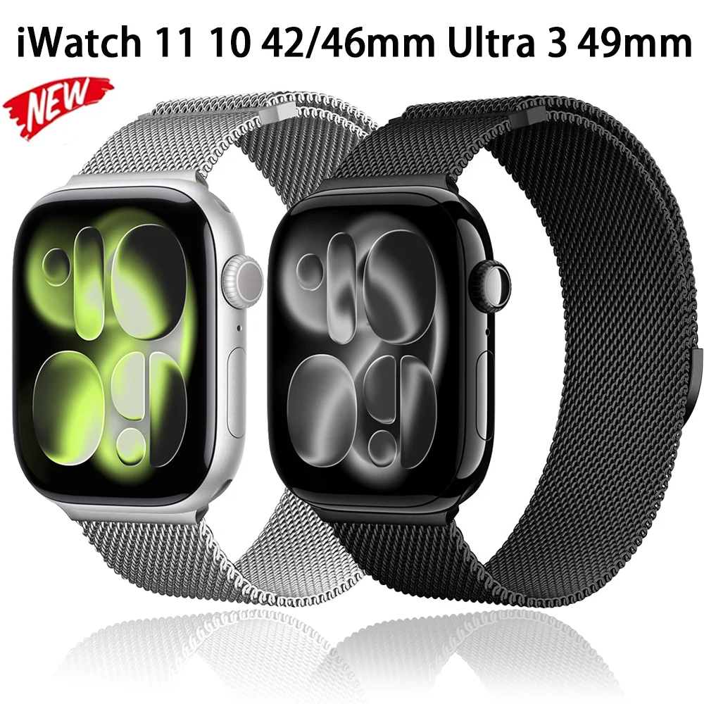 Milanaise-Magnetschlaufenarmband für Apple Watch 11 10 9 8 7 Band 45 mm 41 mm 42 mm 46 mm Ultra 3 2 49 mm Armband iWatch 6 5 4 SE Correa Image