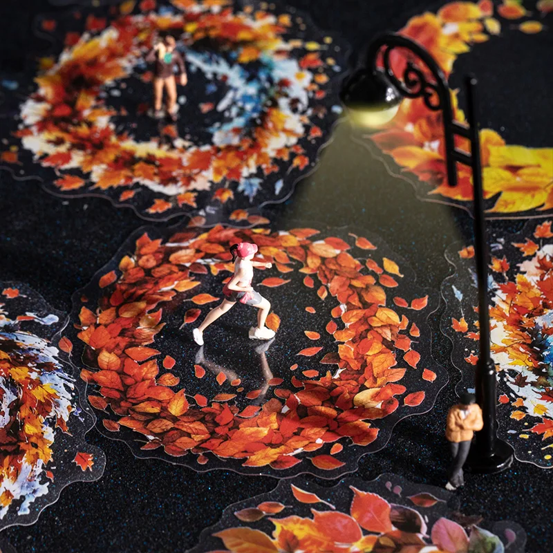 JIANQI 8-teilige Aquarell-Blüten-Aufkleber, PET, transparent, dekorative Aufkleber, DIY, Planer, Tagebuch, Journal, Scrapbook-Zubehör Image