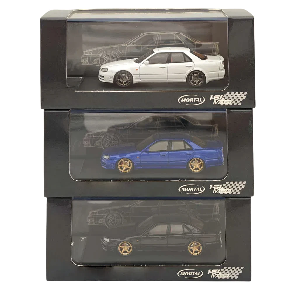 Mortal & OM 1:64 für ER34 Uras SKYLINE Miniatur-Druckguss-Spielzeugautomodelle, Hobby-Sammlung, Geschenke, limitiert 699