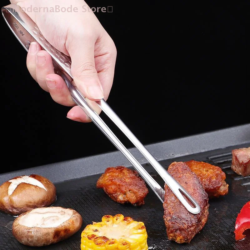【N】2 Stück Edelstahl-Grillzange, Küchenpinzette zum Kochen, koreanische und japanische Grillzange aus Edelstahl Image