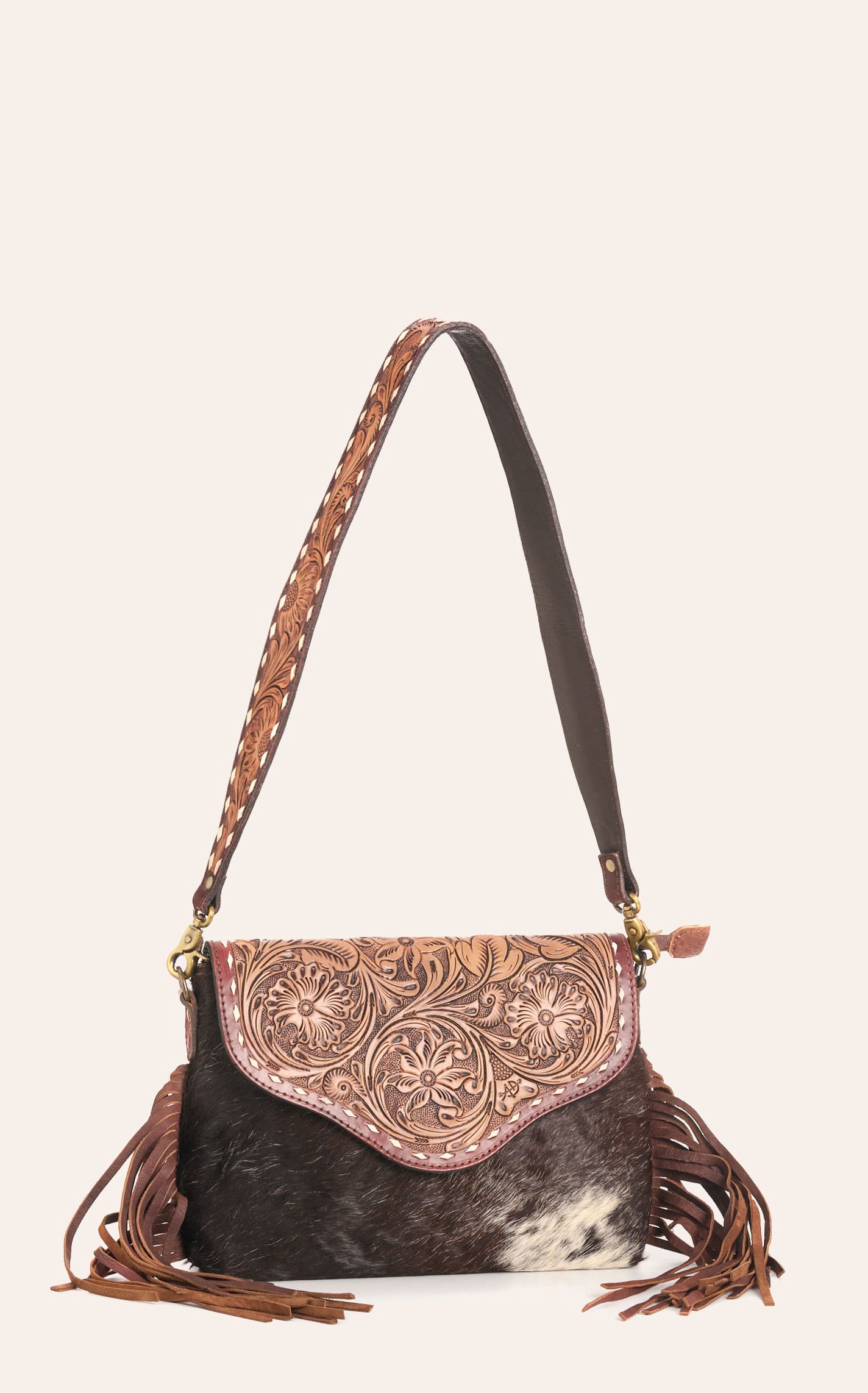American Darling Tooled Hair on Hide Braided Crossbody - NOSZ - From Cavender's