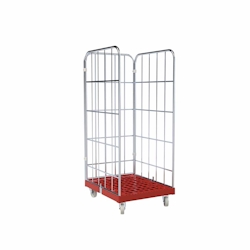 Oswald Transportgeräte Rollbehälter Euronormkisten, 3-seitig, Rollplatte aus Kunststoff, 682 x 825 x 1.640 mm, 500 kg, Nutzhöhe 1.450 mm, Feuerrot Image