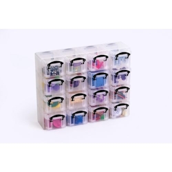 Really Useful Box Archivbox 0,14 L Schwarz, Transparent 28 x 6,5 x 22,4 cm 16 Stück Image