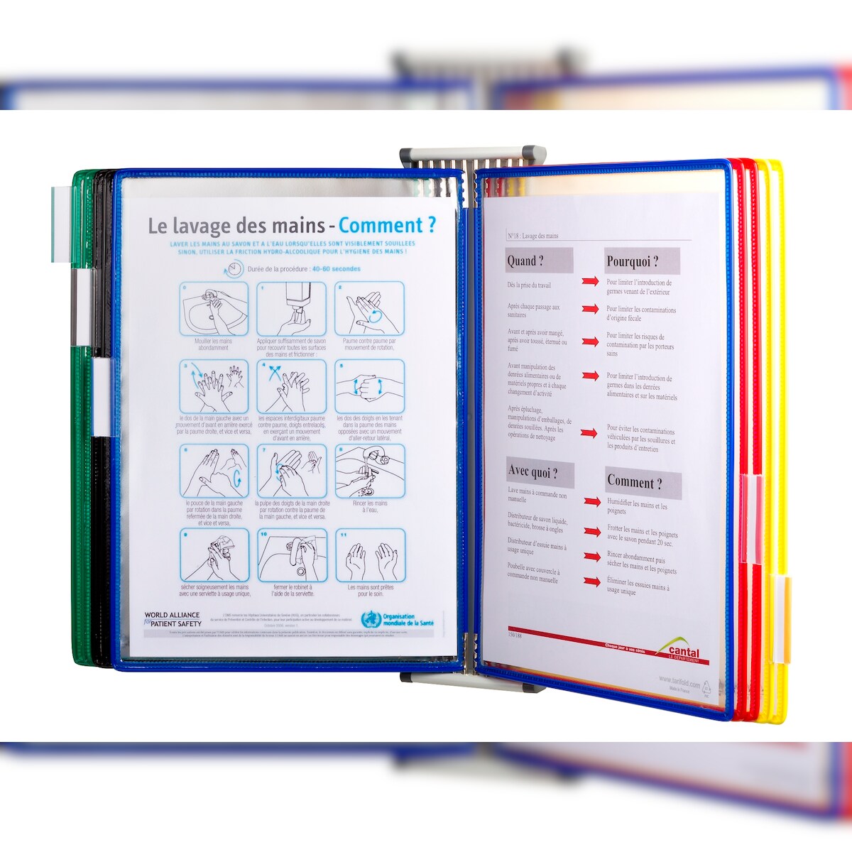 Djois Tarifold Sichttafelsystem 10 Flächen DIN A4 Wandmontage Metall, Kunststoff Farbig Sortiert Image