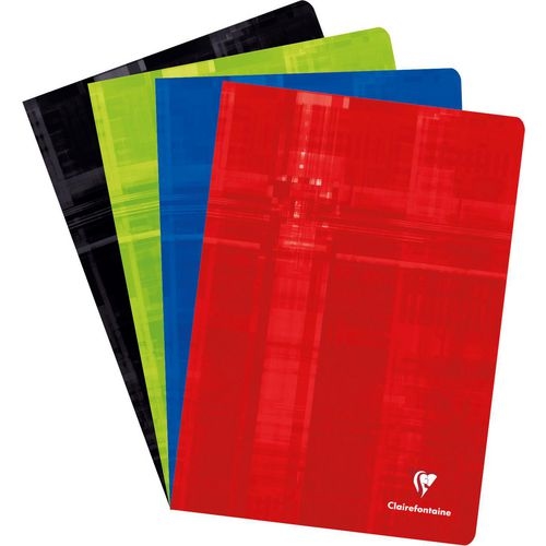 Clairefontaine Notizbuch DIN A4 Liniert Gebunden Pappe Farbig sortiert Nicht gelocht 80 Seiten 40 Blatt Image