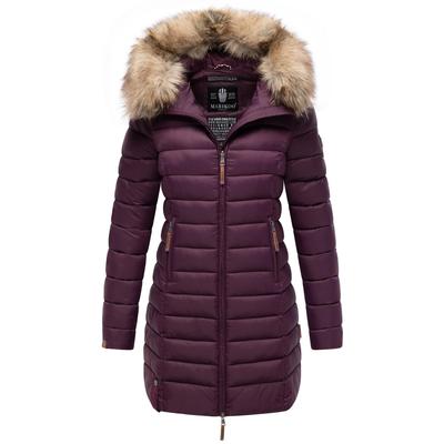 Steppmantel MARIKOO "Rose-Stepp", Damen, Gr. XXXL (46), lila (aubergine), Oberstoff: 100% Nylon, Futter: 100% Polyester, Wattierung: 100% Polyester, Ärmelfutter: 100% Polyester, Kunstpelz: 90% Polyacryl, 10% Polyester, modisch, figurbetont... Image