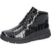 Schnürstiefelette WALDLÄUFER "H-PINA", Damen, Gr. 8,5 (42,5), schwarz, Lackleder, glänzend, Reptilienprägung, modisch, Schuhe, Schnürboots, High Top Sneaker, in Lack-Kroko-Optik, Komfortweite H