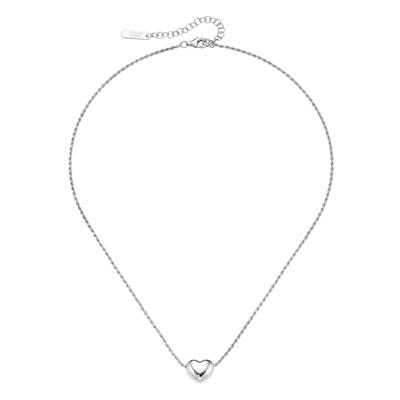 Kette mit Anhänger "mit Anhänger in Herzform, Silber 925", silber, GIORGIO MARTELLO MILANO, Halsketten, Damen, 45cm, Silber 925 (Sterlingsilber) Image