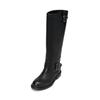 Stiefel MARC O'POLO "mit zwei dekorativen Riemen", Damen, Gr. 41, schwarz, Obermaterial: 100% Leder (Rind), unifarben, Schuhe