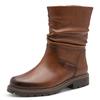Stiefelette TAMARIS, Damen, Gr. 41, braun (cognac), Lederimitat, used, unifarben, klassisch, Schuhe, Blockabsatz, Kurzstiefel, Boots in veganer Verarbeitung