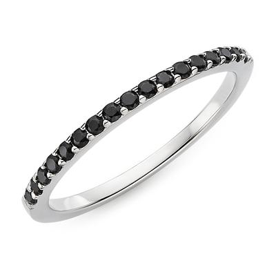 Fingerring "Schmuck, Geschenk, schmaler Silbering" Gr. 54, silber (silberfarben, schwarz, schwarz), ANISTON JEWELRY & WATCHES, Fingerringe, Damen, 54, Silber 925 (Sterlingsilber), 1,5mm, mit Zirkonia (synth.) Image