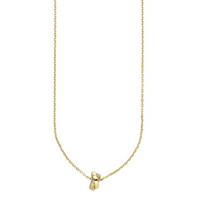 Kette mit Anhänger "Schmuck, Geschenk, Kette gelbgoldfarben vergoldet mit Anhänger", gold (gelbgoldfarben, kristallweiß), ANISTON JEWELRY & WATCHES, Halsketten, Damen, Silber 925 (Sterlingsilber), L: 45cm B: 0,9mm, mit Zirkonia (synth.), B:0,9mm Image