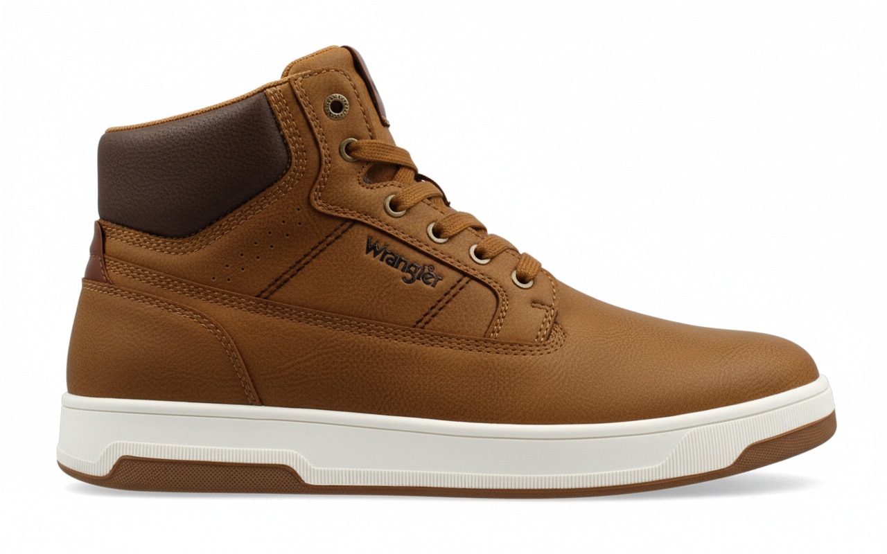 Sneakerboots WRANGLER "DENVER MEN MID", Gr. 41, almond, Synthetik, Schuhe