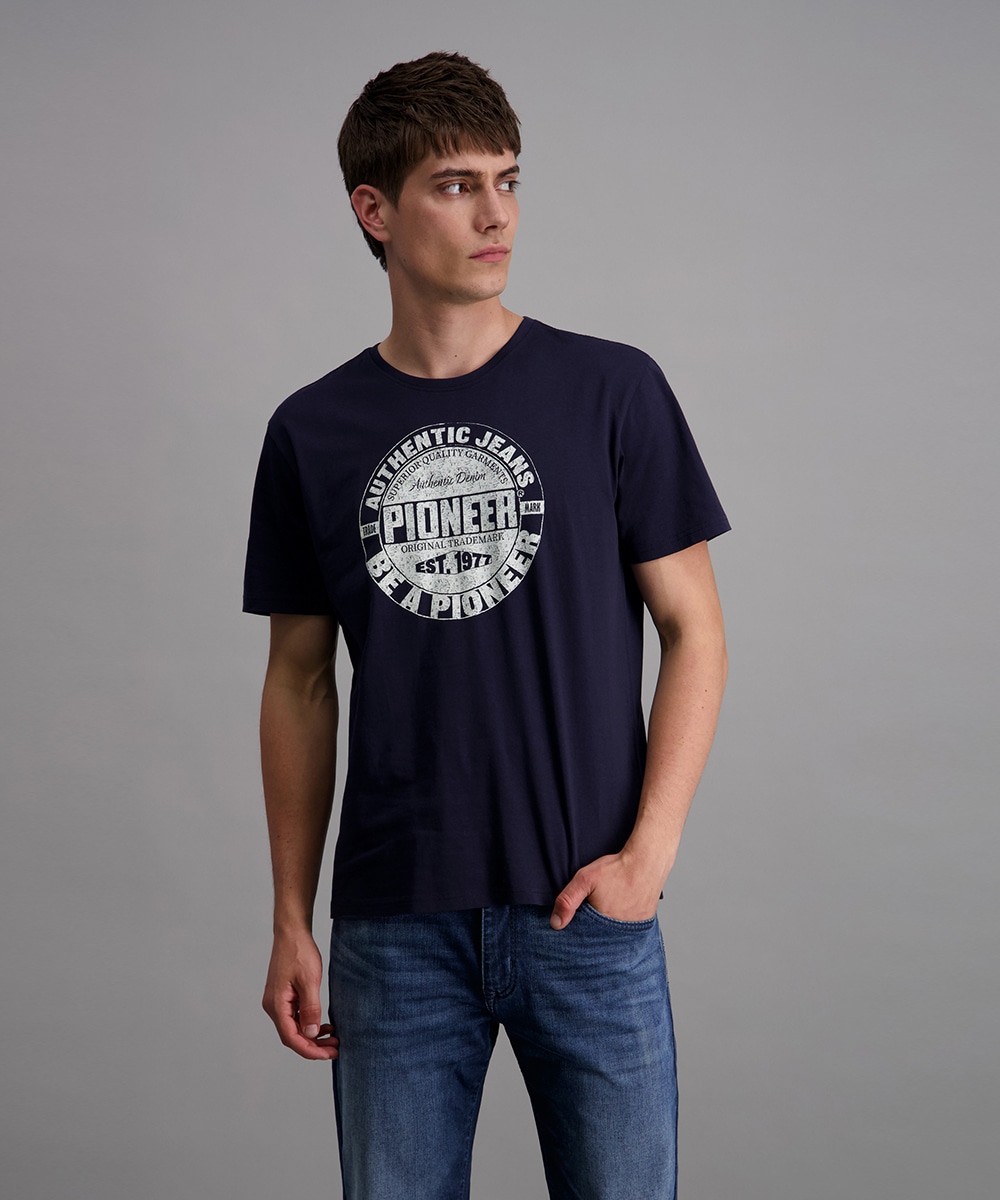 T-Shirt, Herren, Gr. 3XL, night sky, Jersey, Obermaterial: 100% Baumwolle, PIONEER AUTHENTIC JEANS, normal normal, Rundhals, Shirts, in normaler Passform Image