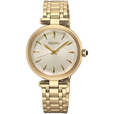 Quarzuhr SEIKO, gold (goldfarben), Armbanduhren, Damen, Armbanduhr, Damenuhr, Edelstahlarmband, Hardlexglas Image