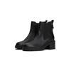 Chelseaboots TOMMY HILFIGER "TH LEATHER CHELSEA CLEATED HEEL", Damen, Gr. 35, schwarz, Leder, Elastischer Einsatz, unifarben, klassisch, Schuhe, Blockabsatz, Stiefelette mit kleinem Logo-Emblem
