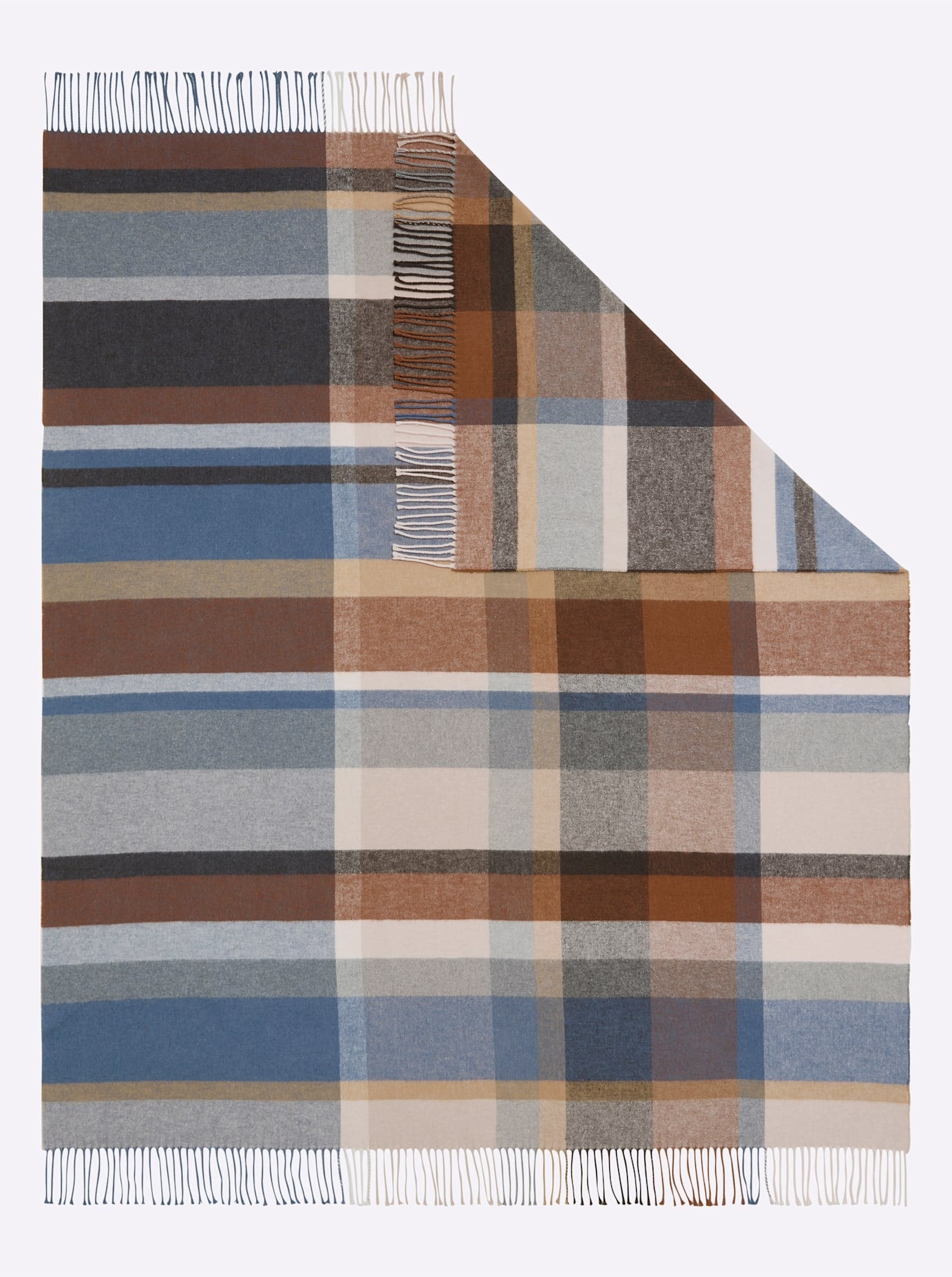 Wohndecke BIEDERLACK Gr. 1, beige (kalkmint, beige, kariert), B:130cm L:170cm, 80% Baumwolle, 20% Polyacryl, Wohndecken Image