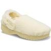 Clog CROCS "Classic Unfurgettable Clog", Damen, Gr. 39, gelb (vanille), Croslite, Textil, Fellimitat, casual, Schuhe, Hausschuh, Freizeitschuh mit schwenkbarem Fersenriemen