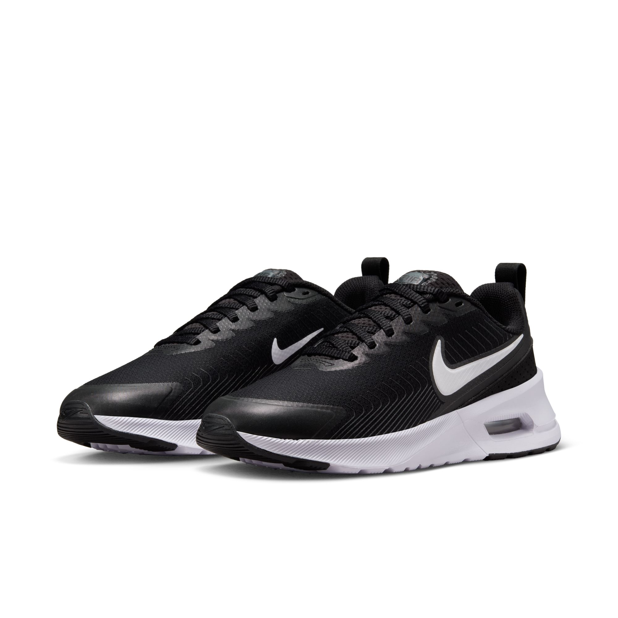 Sneaker NIKE SPORTSWEAR "W AIR MAX NUAXIS", Gr. 37,5, schwarz, weiß, dunkelgrau, comet rot, Synthetik, Textil, Schuhe
