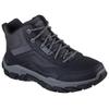 Trekkingschuh SKECHERS "SANTORO-HOPKINS", Herren, Gr. 41, schwarz, Leder, Synthetik, Mesh, casual, Schuhe, Freizeitschuh, Schnürboots mit Air-Cooled Memory Foam