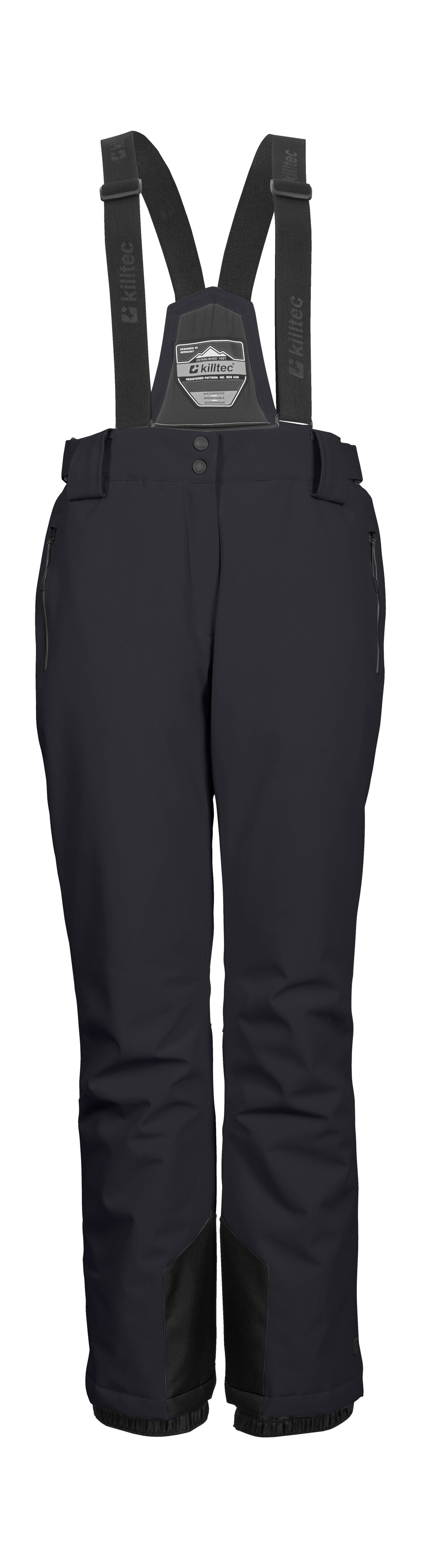 Skihose KILLTEC "KSW 249 KG WMN SKI PNTS_ERIELLE", Damen, Gr. 23, Kurzgrößen, schwarz, Oberstoff: 100% Polyester, Futter: 100% Polyester, Füllung: 100% Polyester (recycelt), Hosen, Killtec Funktionshose: wasser- und winddicht, verstellbare Träger Image