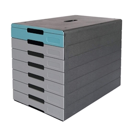 Aufbewahrungsschrank Durable Idealbox Pro 7 Schubladen Blau Image