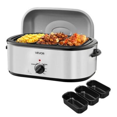 Black-Silver 24QT Electric Roaster Oven with Lid and Self-Basting Tray - 23.31 x 15.67 x 13.19 inch