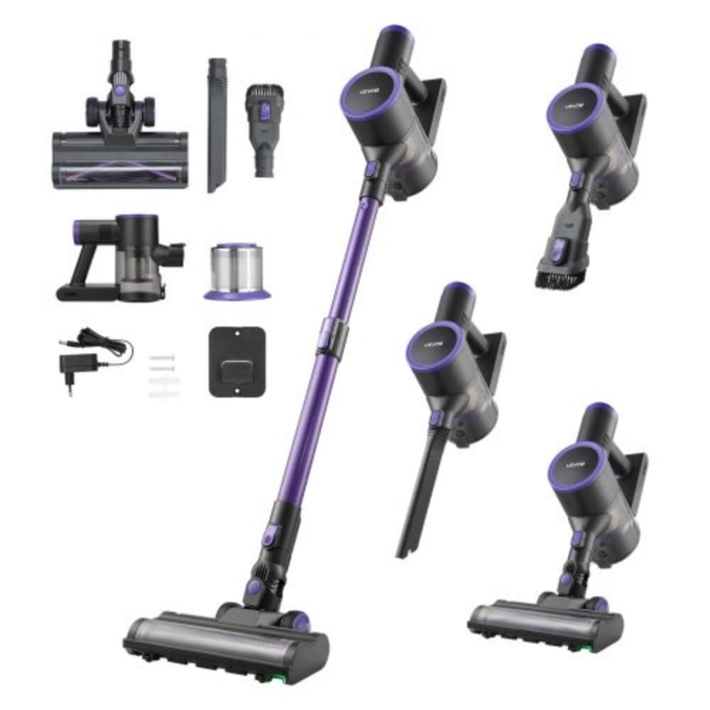 Lightweight Cordless Vacuum for Hardwood or Carpet and Tile with Dual Speed and Anti-Tangle Brush - 46.46” x 9.65” x 8.66”