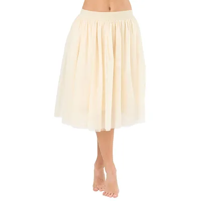Tüllrock, midi, beige Image