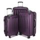 HAUPTSTADTKOFFER - Alex - Set of 3 Hard-side Luggages Trolley Suitces Expandable, TSA, (S, M & L), purple, Pack of 3