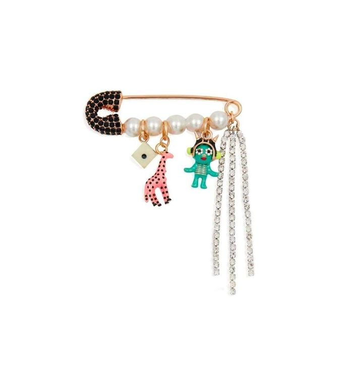 Imora Gold Brooch - White - Essentiel Antwerp Brooches