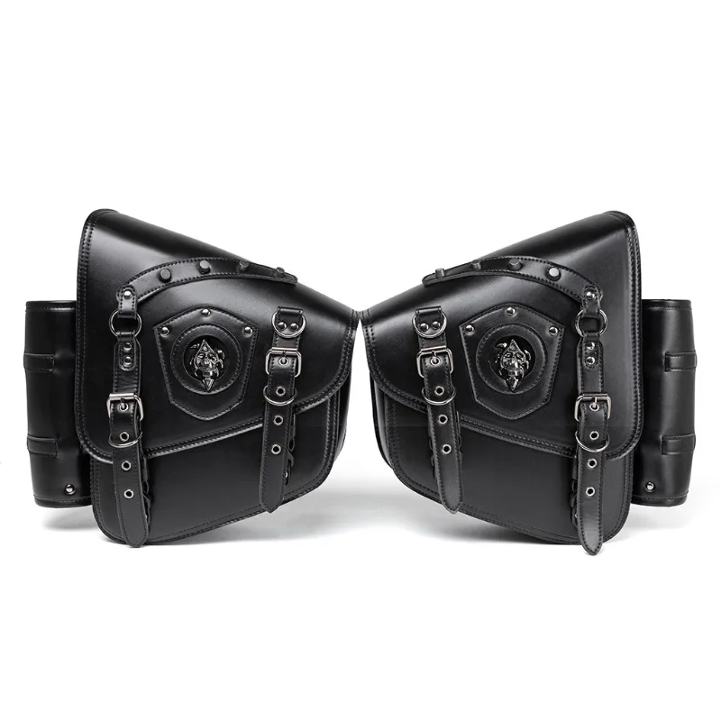 Une paire de sacs de selle de Style Punk pour Moto de croisière, sac latéral de Moto robuste, sac de bagage de voyage pour Moto, équipement de Moto